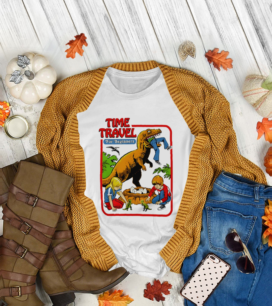 Time Travel For Beginners Dinosaur Adventure with Kids and Rex T-Shirt