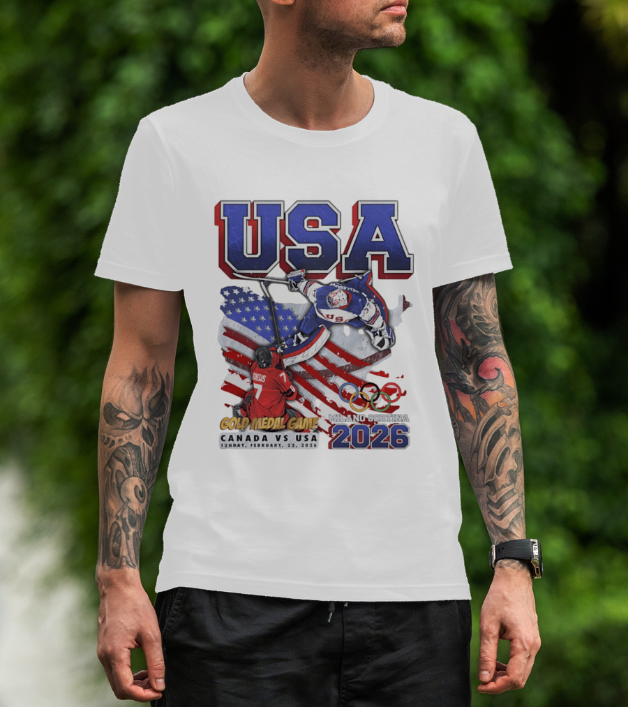 USA Hockey Gold Medal Game Canada Vs USA Milano Cortina 2026 T-Shirt