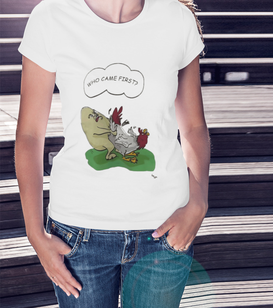 Who Came First Pete Townshend Chicken Humor T-Shirt