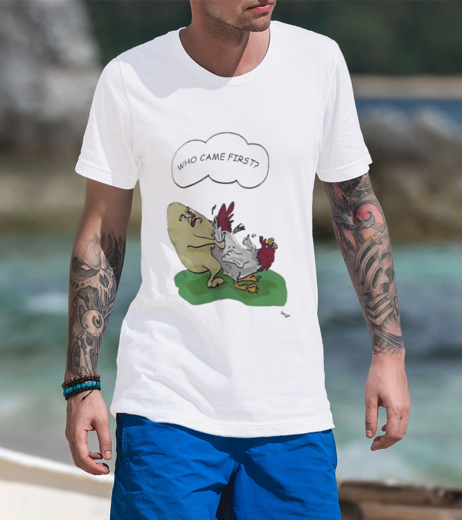 Who Came First Pete Townshend Chicken Humor T-Shirt