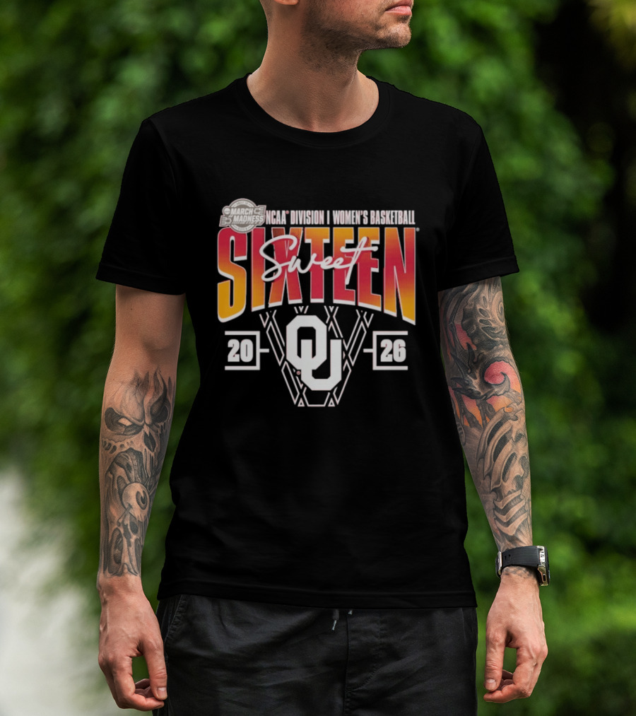 March Madness NCAA Division I Women's Basketball Oklahoma Sooners Sweet Sixteen 2026 T-Shirt