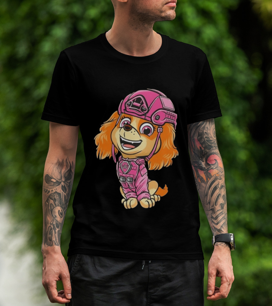 Paw Patrol Skye Air Rescue Pup In Pink Helmet And Suit T-Shirt