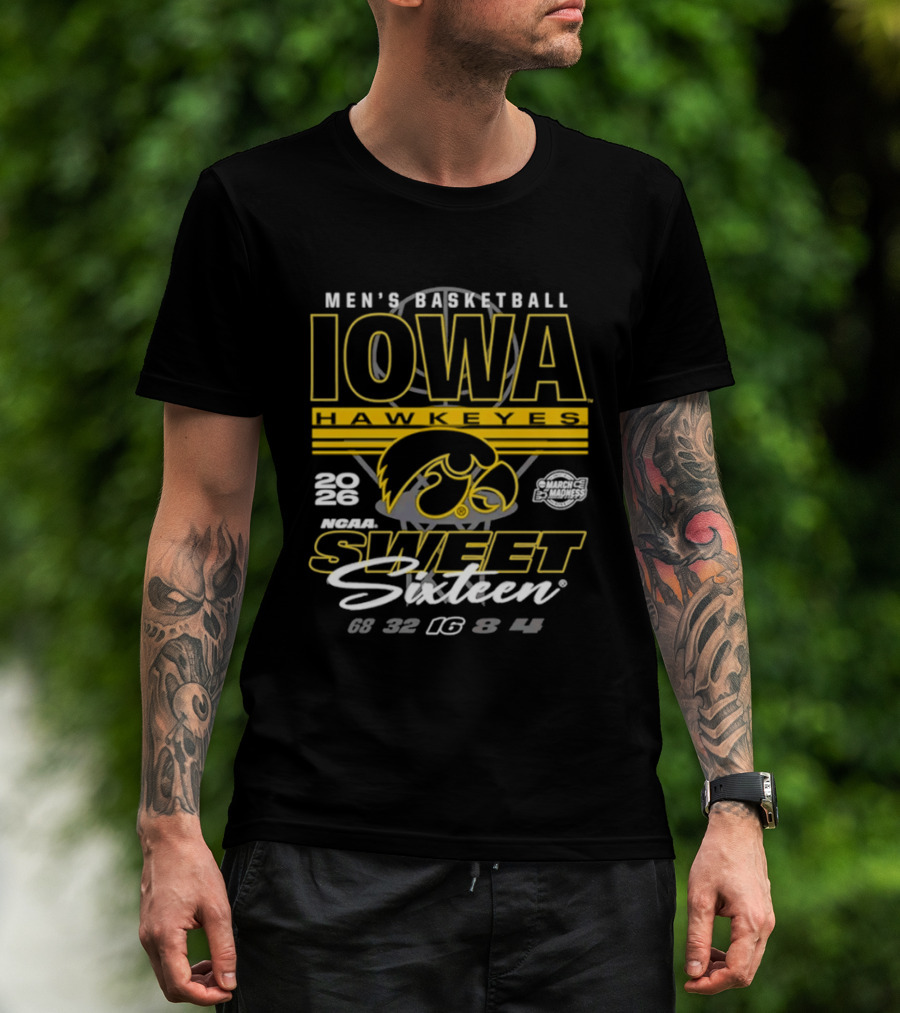 Men's Basketball Iowa Hawkeyes 2026 NCAA Sweet Sixteen Bound T-Shirt