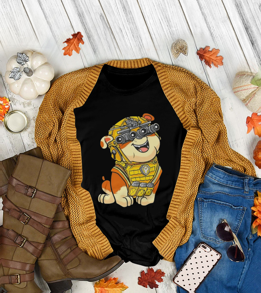 Rubble Construction Paw Patrol Dog Night Vision Goggles T-Shirt