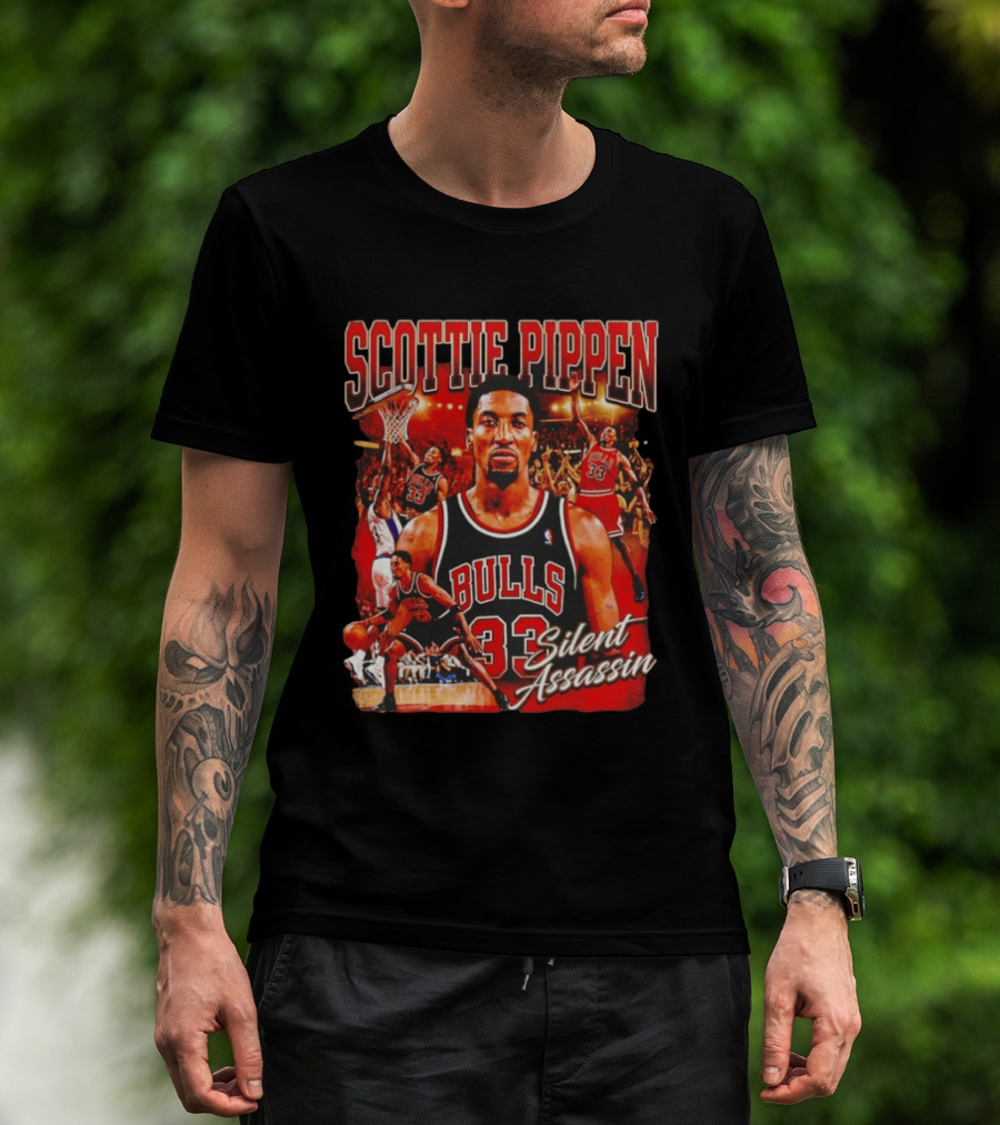 Scottie Pippen Chicago Bulls 33 Silent Assassin NBA T-Shirt