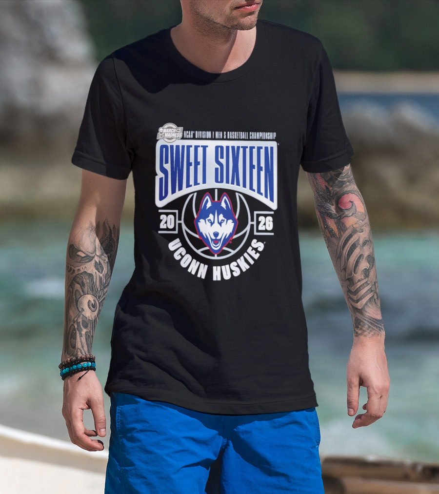 UConn Huskies 2026 NCAA Division I Men's Basketball Championship March Madness Sweet Sixteen T-Shirt