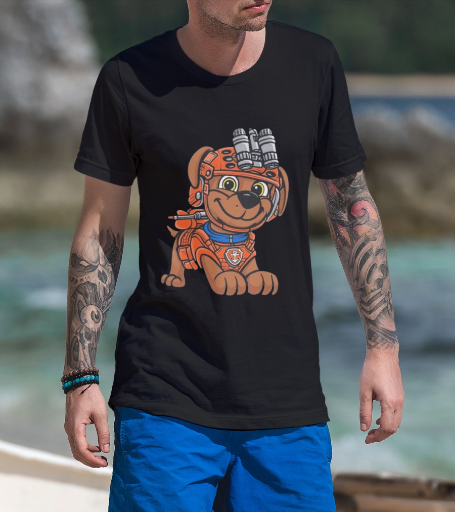 Zuma PAW Patrol Water Rescue Pup With Anchor Emblem And Goggles T-Shirt