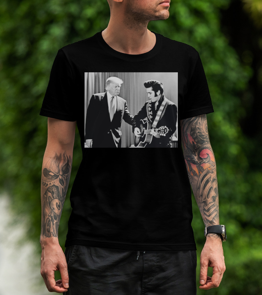 Donald Trump Elvis 2026 Collaboration With Guitar Performance T-Shirt
