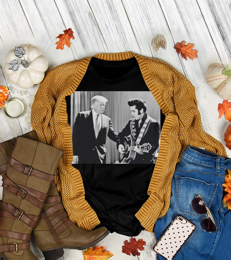 Donald Trump Elvis 2026 Collaboration with Guitar Performance T-Shirt