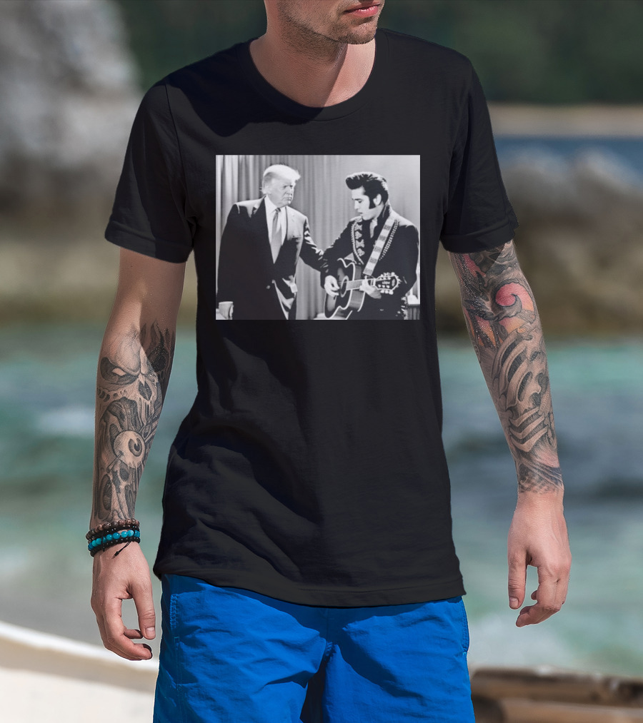 Donald Trump Elvis 2026 Collaboration With Guitar Performance T-Shirt