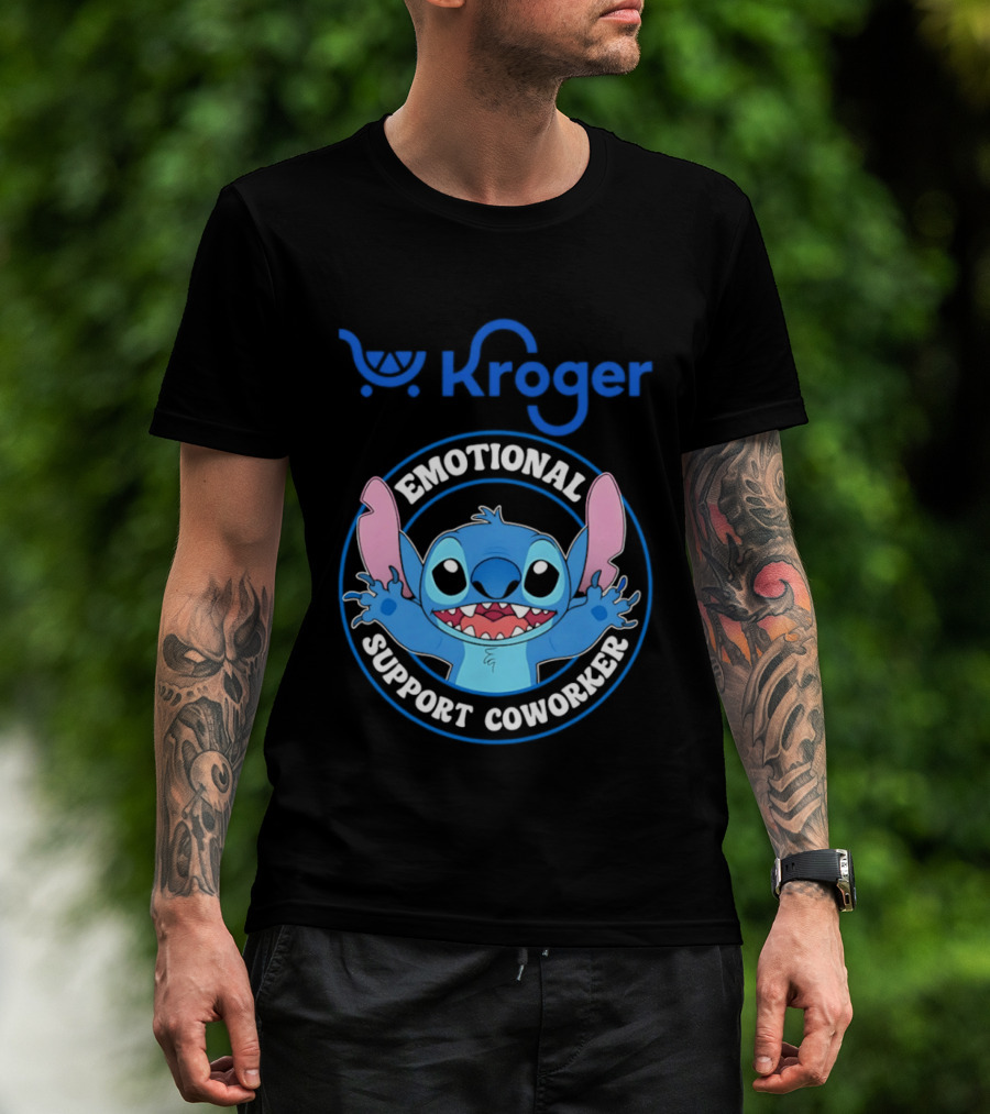 Kroger Emotional Support Coworker Stitch T-Shirt