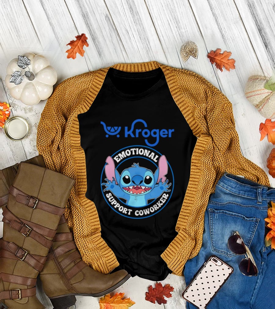 Kroger Emotional Support Coworker Stitch T-Shirt