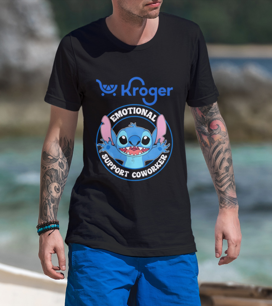 Kroger Emotional Support Coworker Stitch T-Shirt
