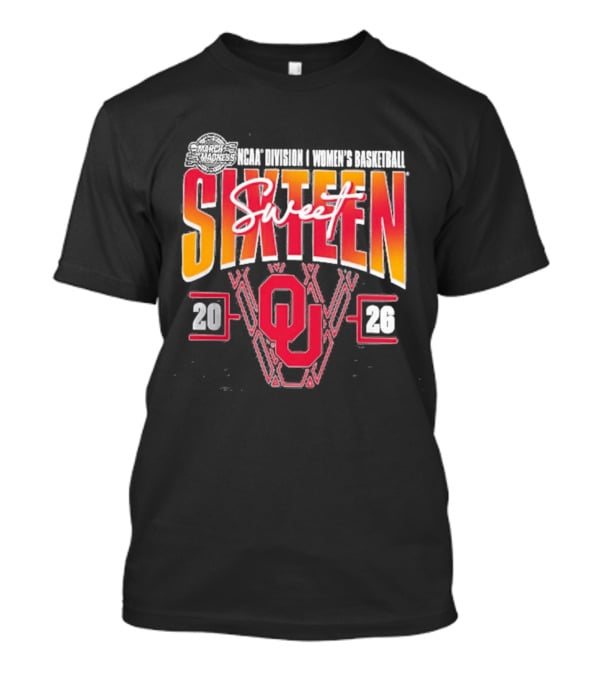 NCAA Oklahoma Sooners Women's Basketball 2026 March Madness Sweet Sixteen T-Shirt