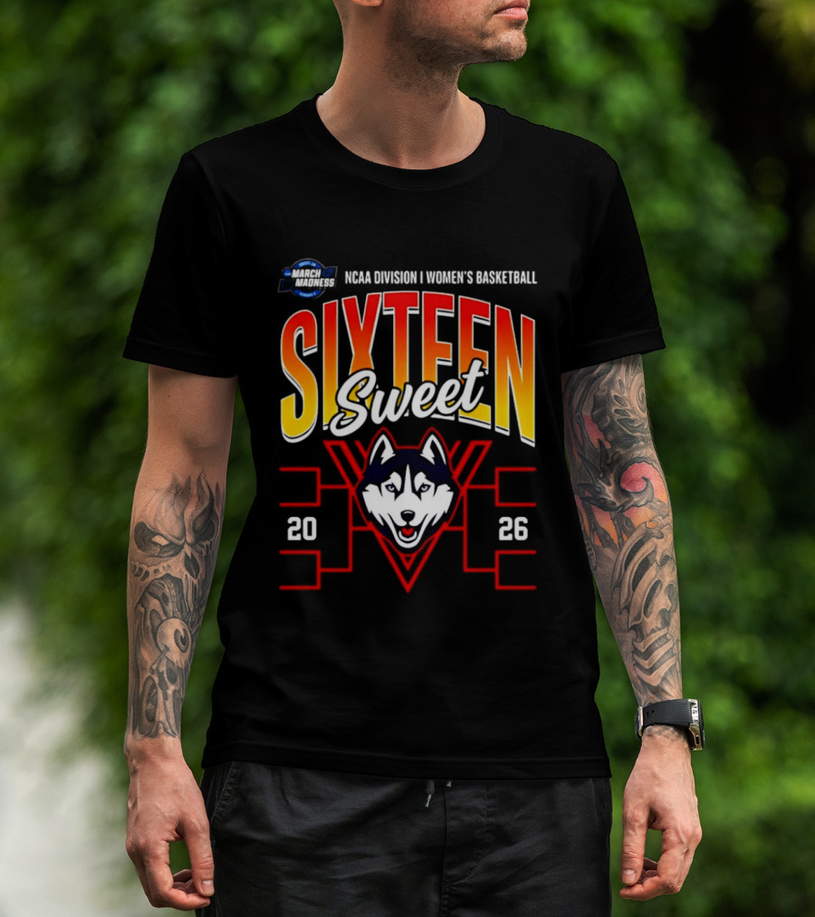 NCAA Division I Women's Basketball UConn Huskies 2026 Sweet Sixteen March Madness Tournament T-Shirt