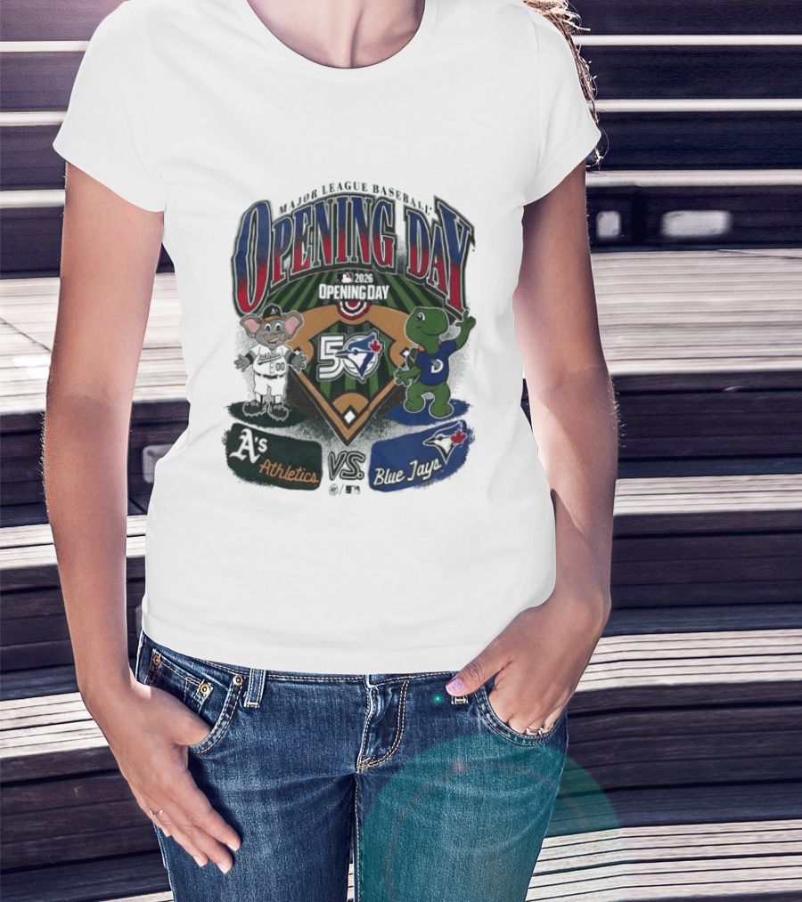 Major League Baseball Opening Day Athletics Vs Blue Jays 1992 T-Shirt