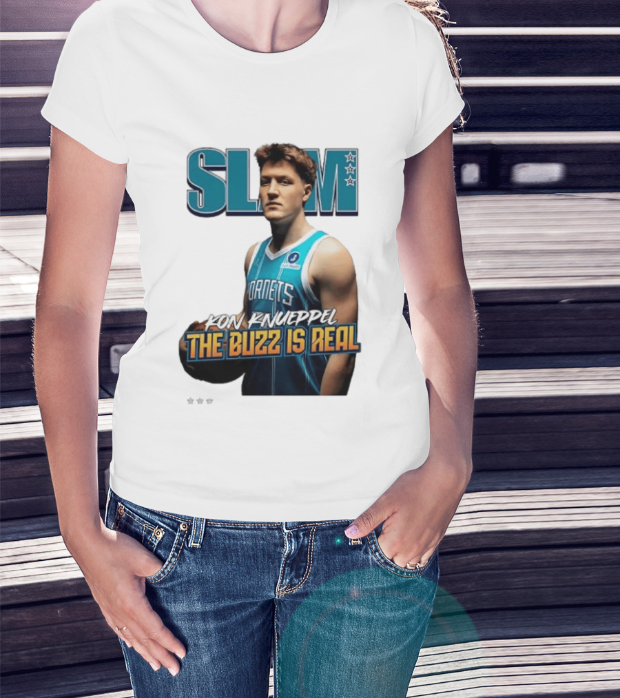 SLAM Kon Knueppel The Buzz Is Real Hornets Basketball T-Shirt