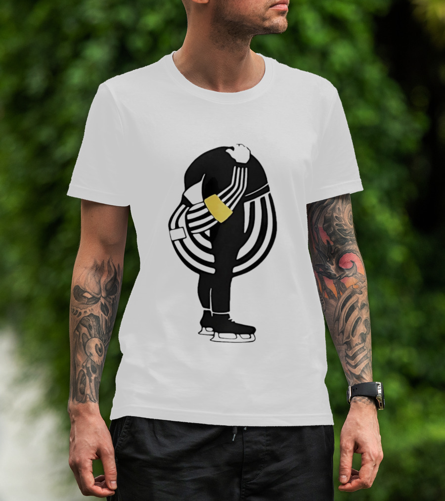 Grace In Motion Ice Skater With Striped Outfit And Yellow Arm Band T-Shirt