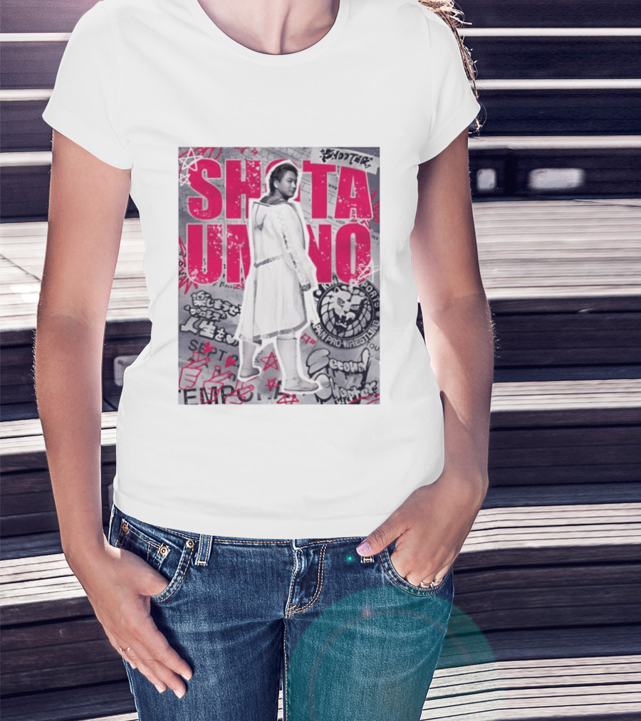 Shota Umino New Japan Pro Wrestling Graffiti Style Banner T-Shirt