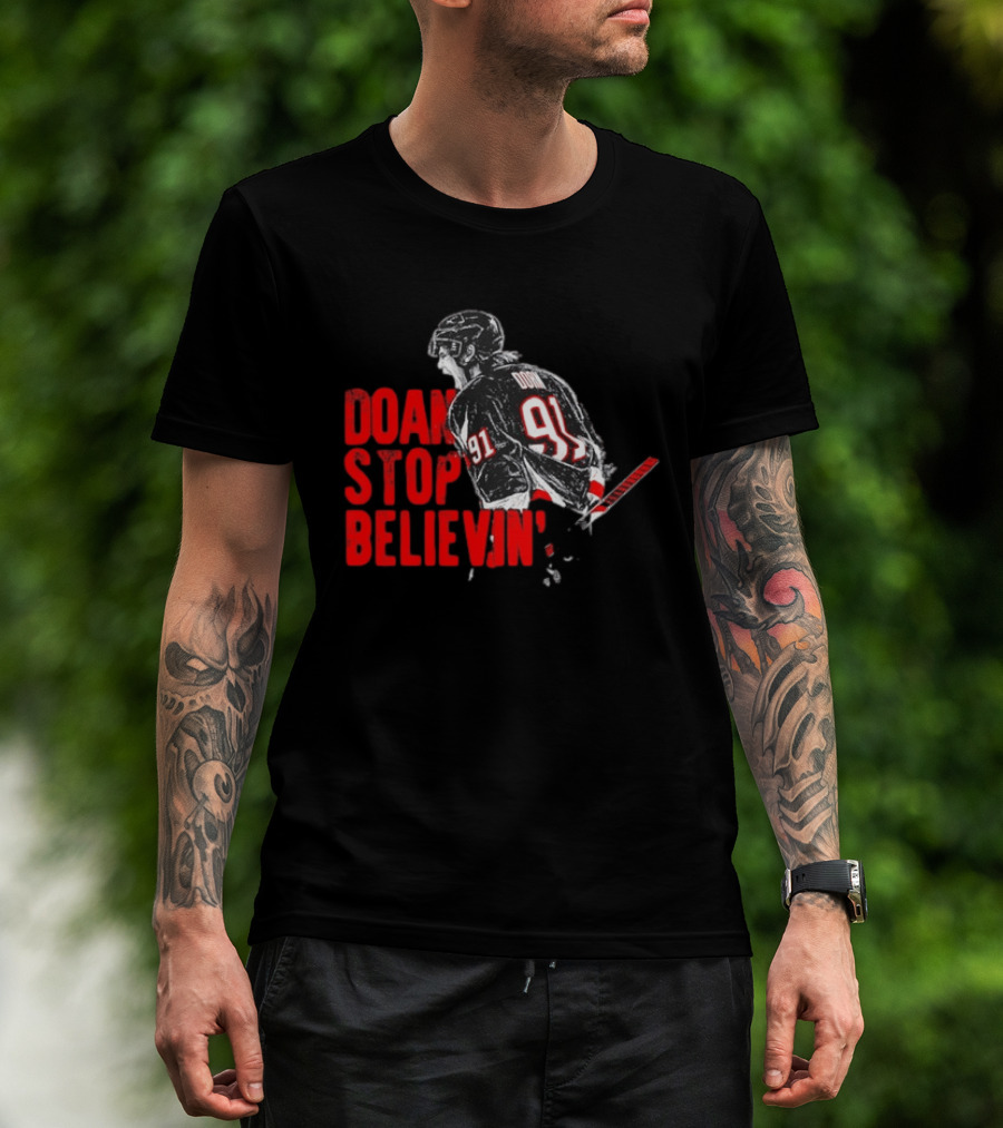 Josh Doan Stop Believin' Number 91 NHL Hockey T-Shirt