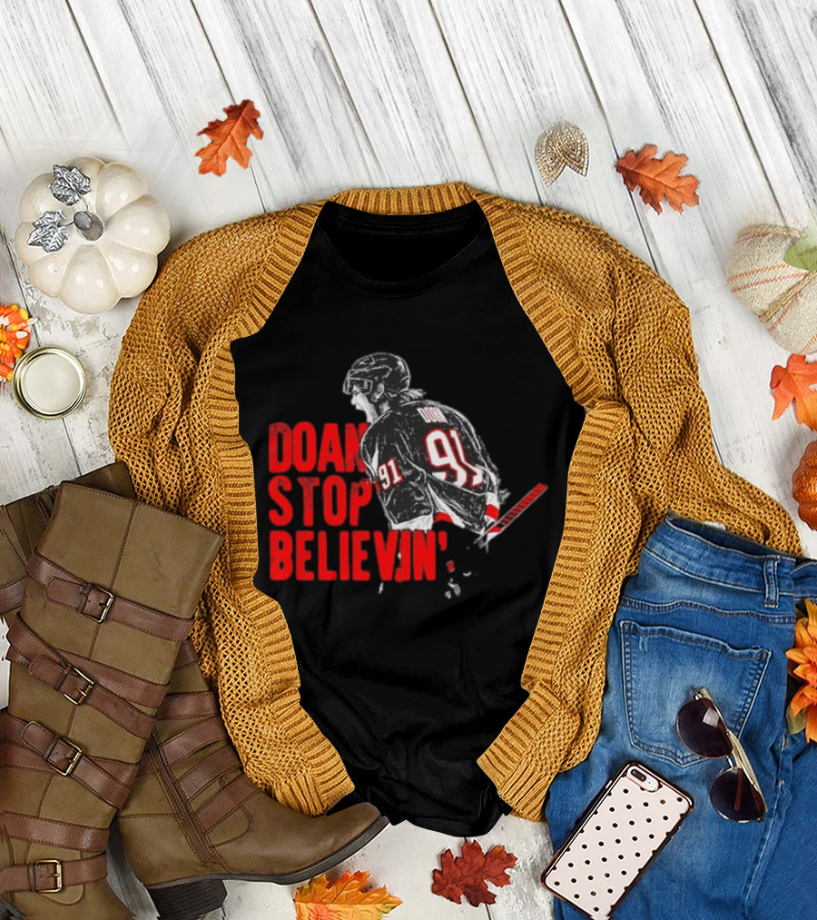Josh Doan Stop Believin' Number 91 NHL Hockey T-Shirt