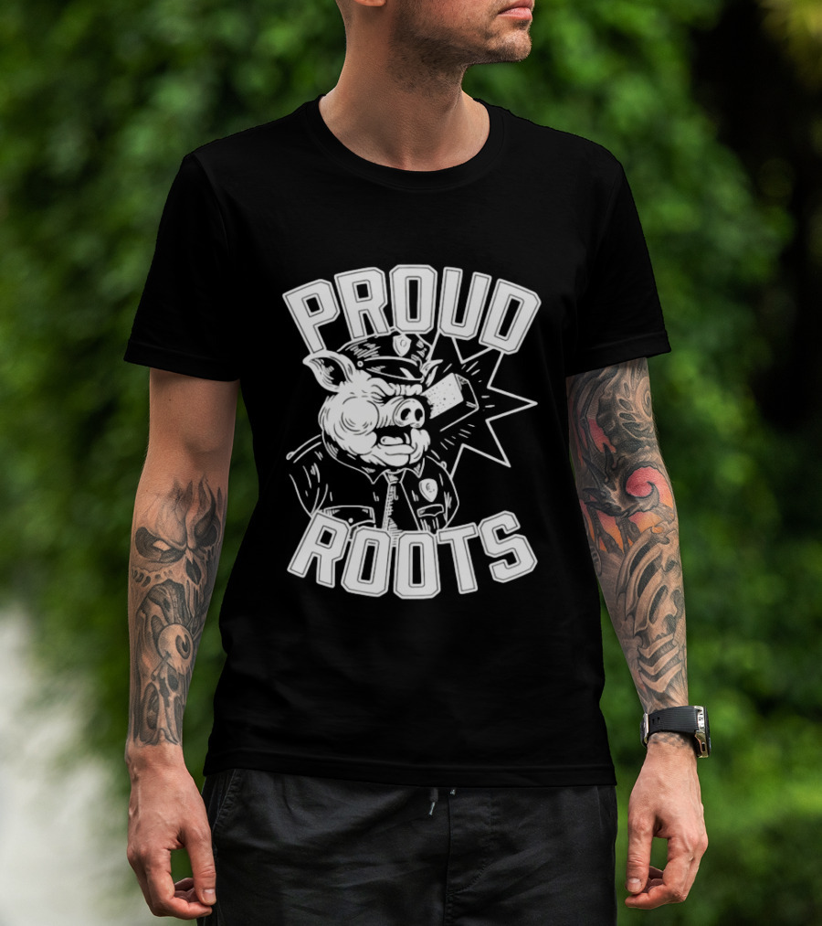 Proud Roots Pig Police Uniform Stars And Stripes T-Shirt