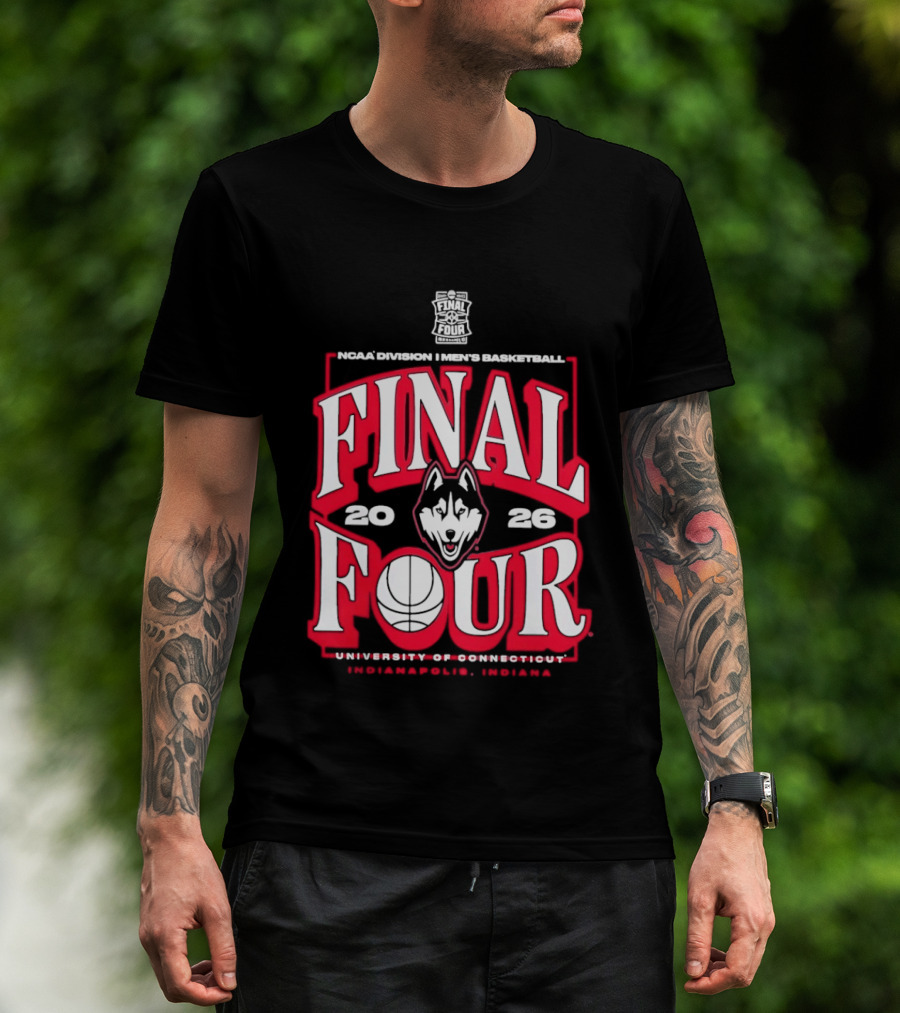 UConn Huskies Final Four 2026 NCAA Men's Basketball Tournament University Of Connecticut Indianapolis T-Shirt