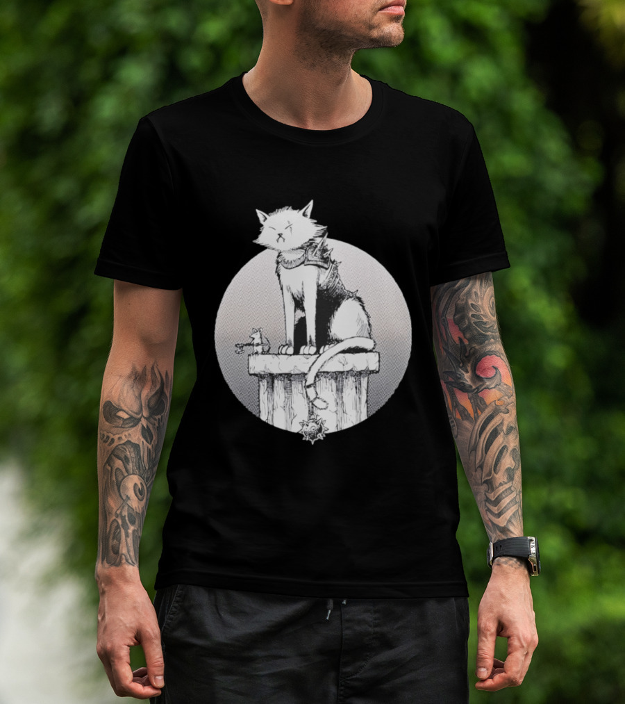 Unlikely Companions White Cat Armor Mouse Weapon Adventure T-Shirt
