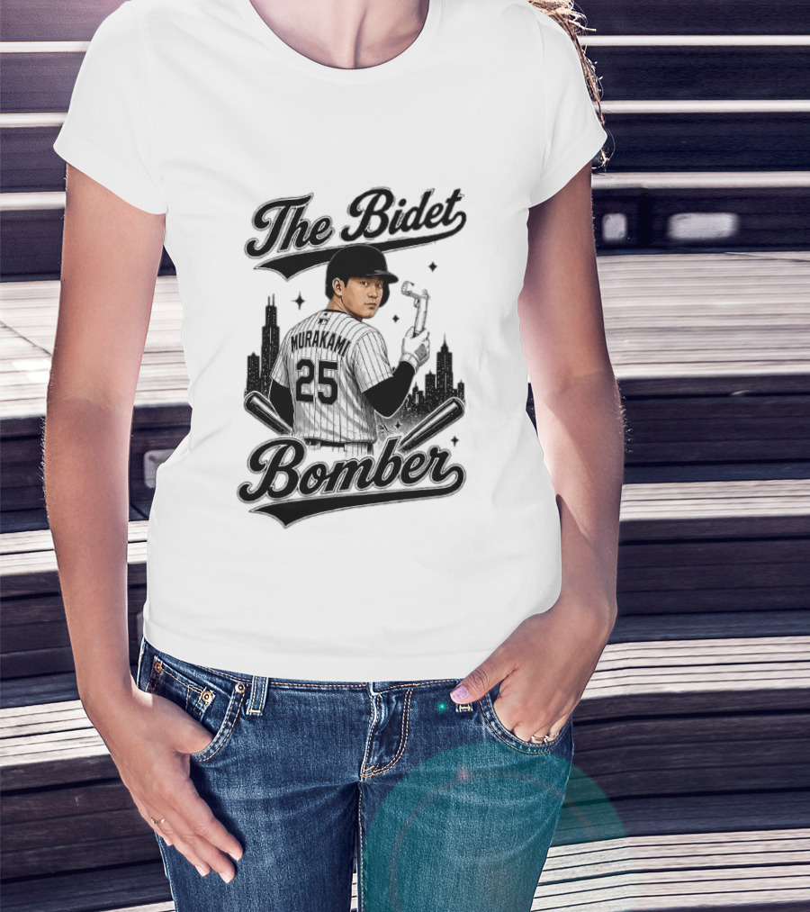 Murakami The Bidet Bomber 25 Baseball City Skyline T-Shirt