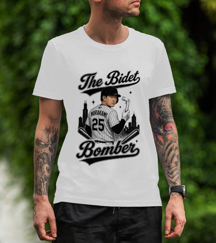 Murakami The Bidet Bomber 25 Baseball City Skyline T-Shirt
