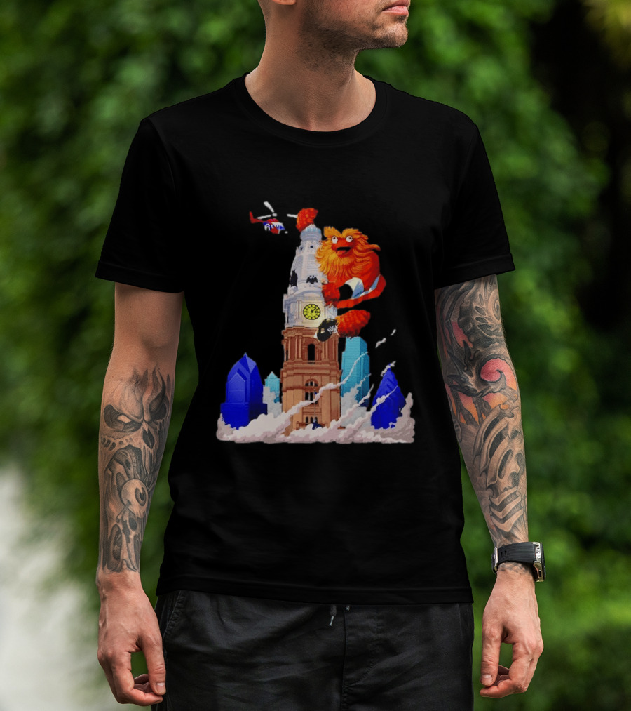 Philadelphia Flyers Gritty William Penn Statue City Hall Adventure T-Shirt