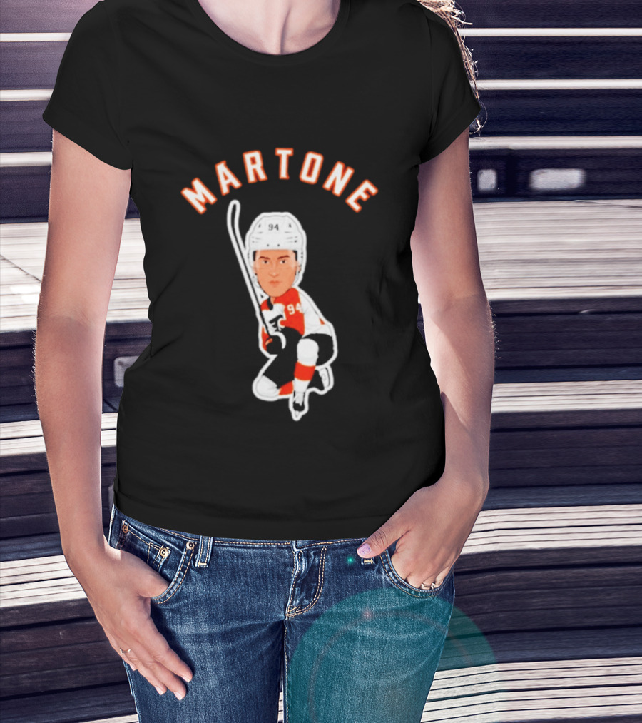 Philadelphia Flyers Porter Martone 94 Hockey Caricature T-Shirt