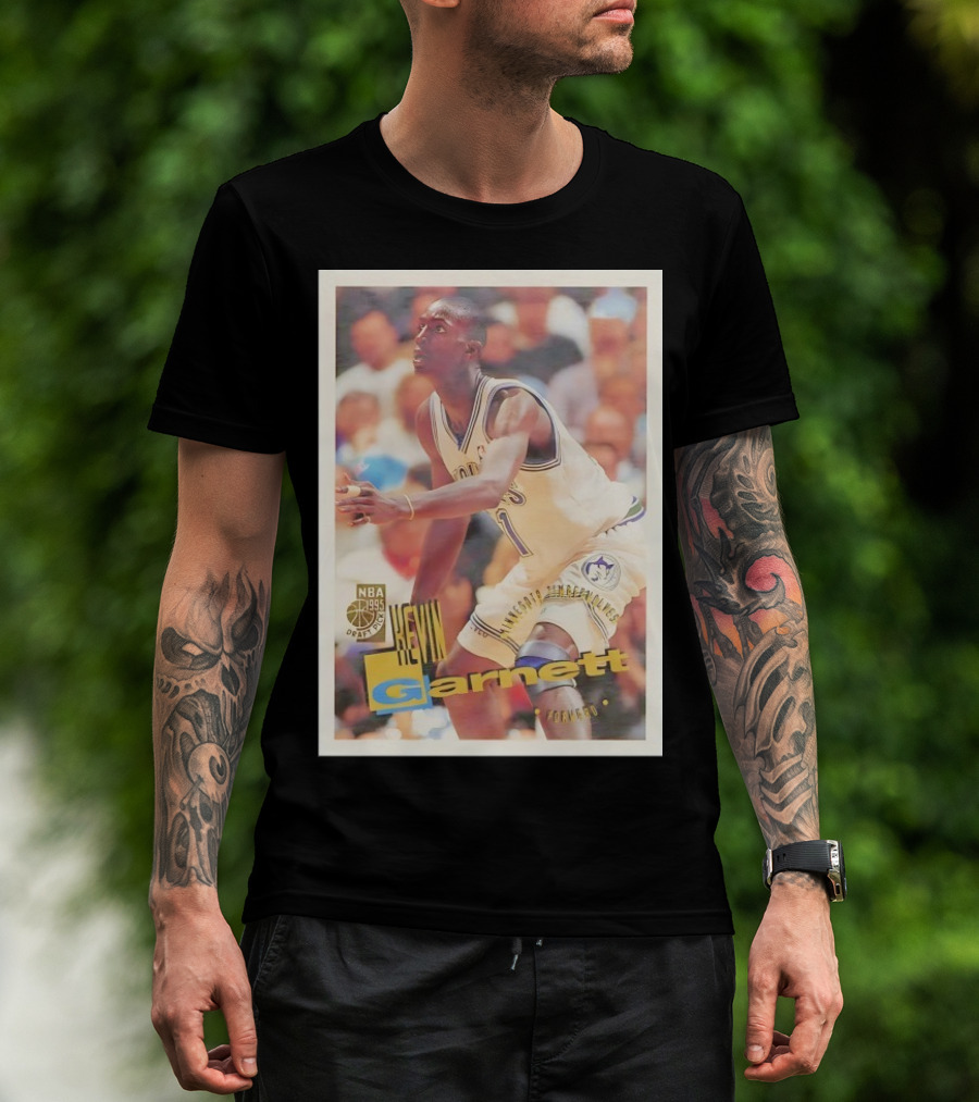 Kevin Garnett NBA 1995 Minnesota Timberwolves Rookie Card Forward T-Shirt