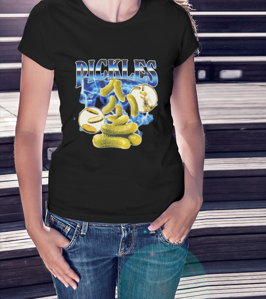 Thunder Pickles Crunch Power Electric Blue Lightning Pickles T-Shirt