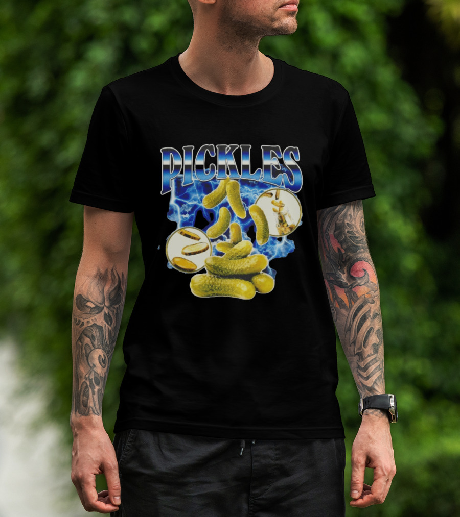 Thunder Pickles Crunch Power Electric Blue Lightning Pickles T-Shirt