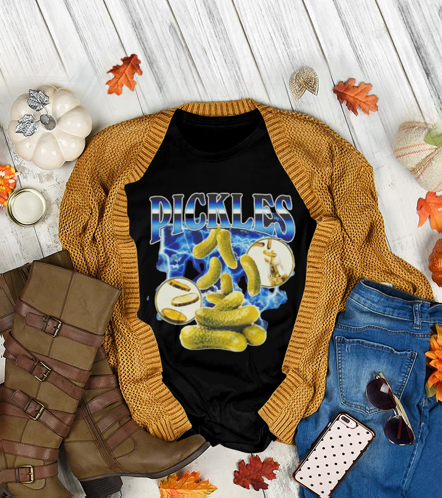 Thunder Pickles Crunch Power Electric Blue Lightning Pickles T-Shirt