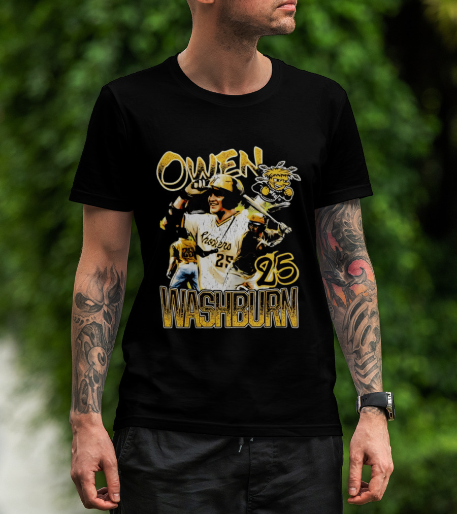 Owen Washburn Wichita State Shockers Baseball Celebration 25 T-Shirt