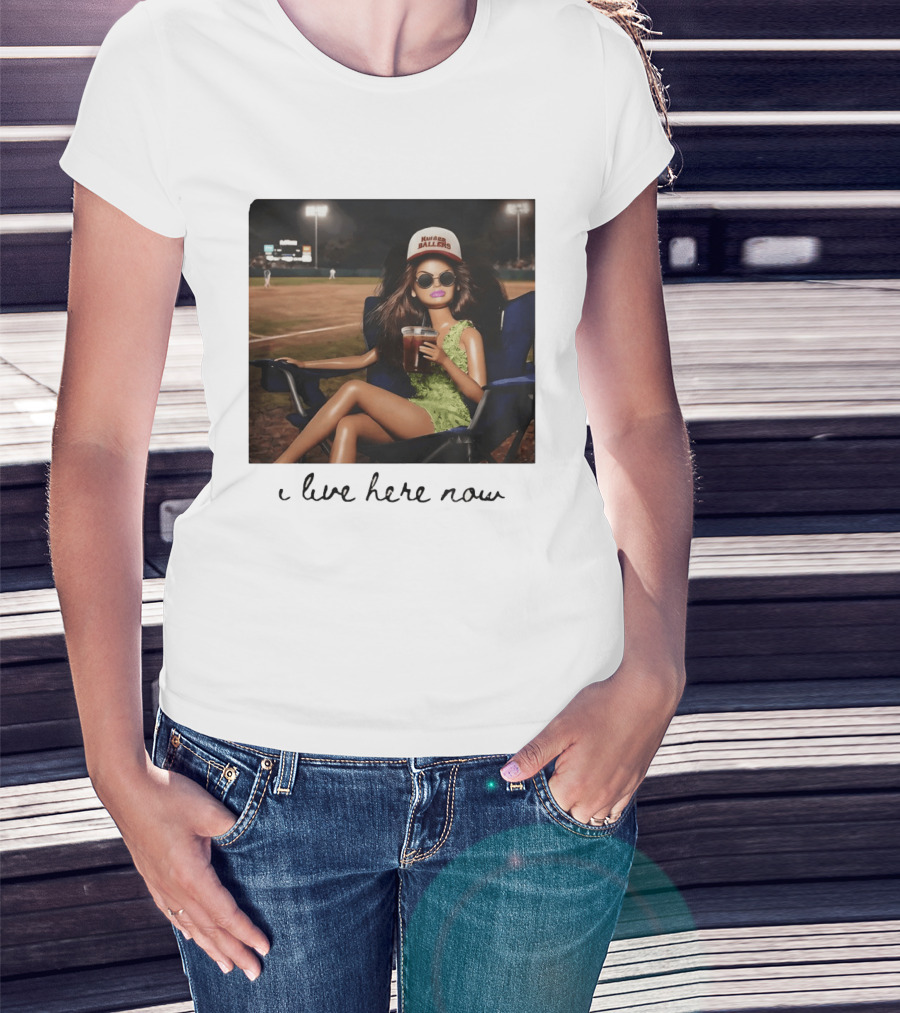 Barbie Doll Baseball Mom Kansas Ballers I Live Here Now T-Shirt