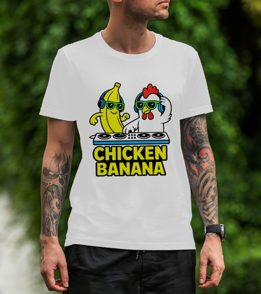 Chicken Banana DJ Headphones Music Party T-Shirt