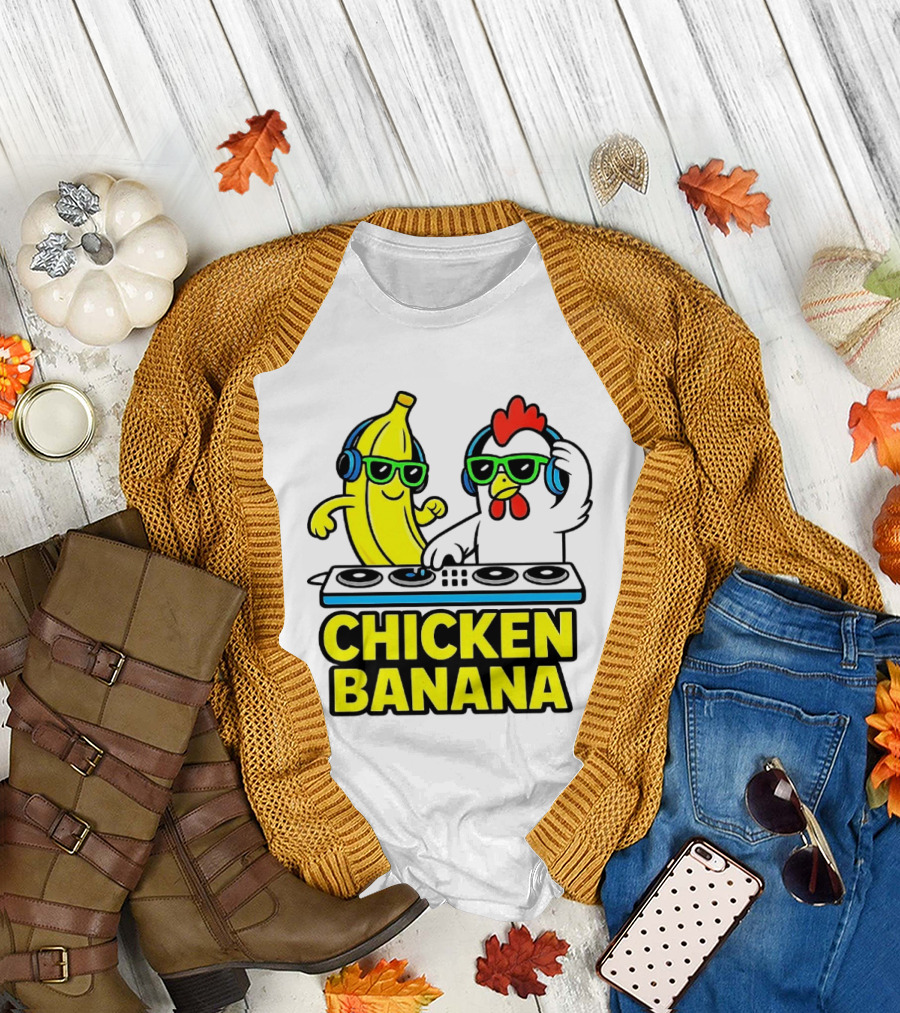 Chicken Banana DJ Headphones Music Party T-Shirt