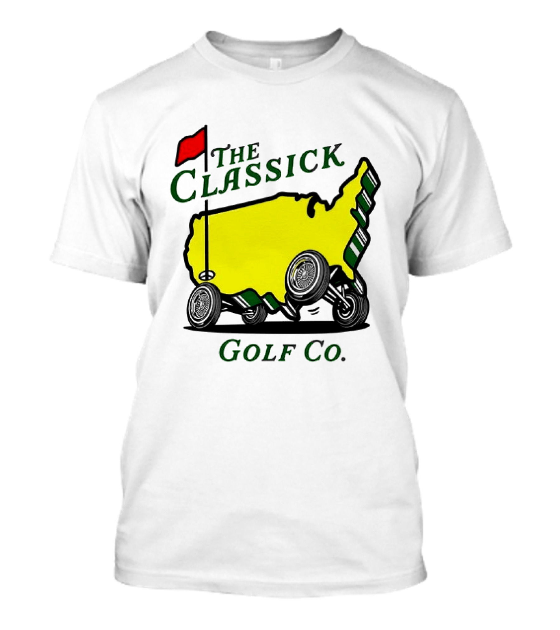 The Classick Golf Co Masters USA Map Golf Cart T-Shirt