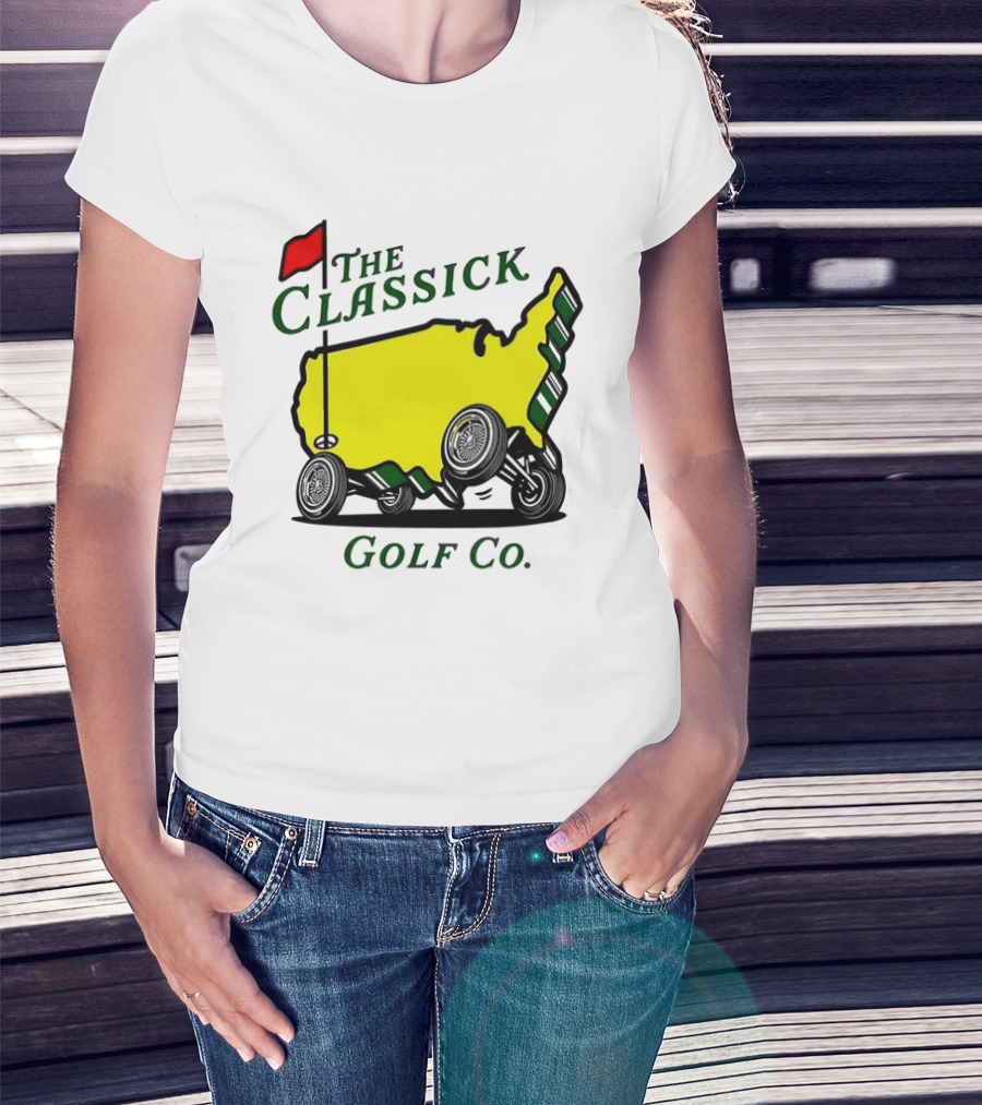 The Classick Golf Co Masters USA Map Golf Cart T-Shirt
