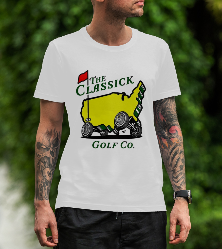 The Classick Golf Co Masters USA Map Golf Cart T-Shirt