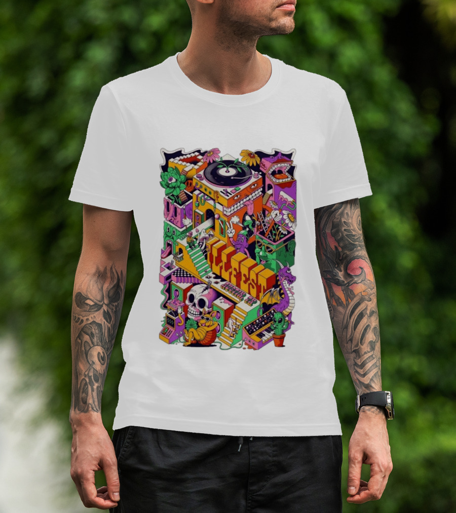 ILLfest 2026 Hostin TX Skeleton Alien Dragon DJ Event T-Shirt