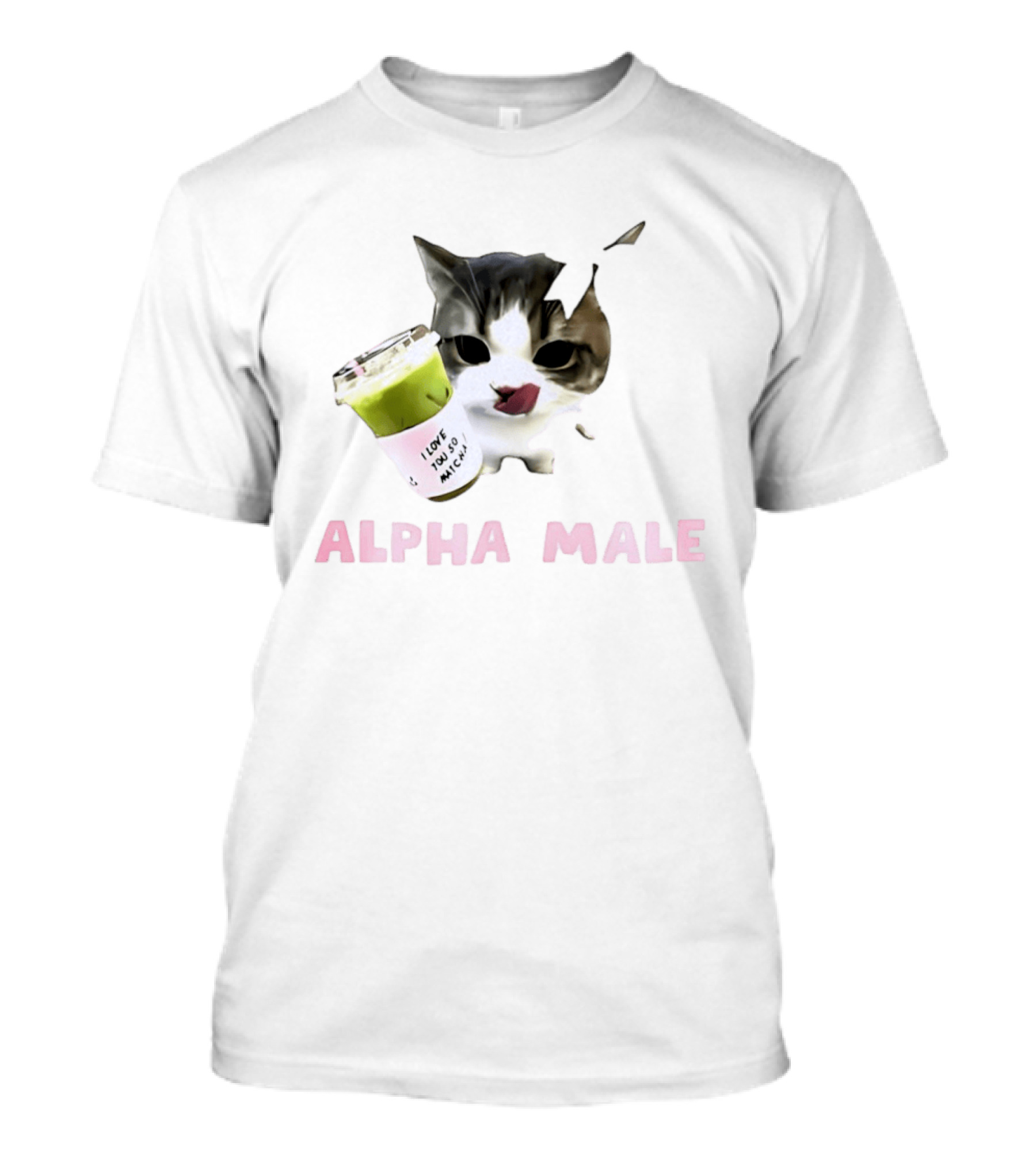 Cat I Love You So Matcha Alpha Male T-Shirt