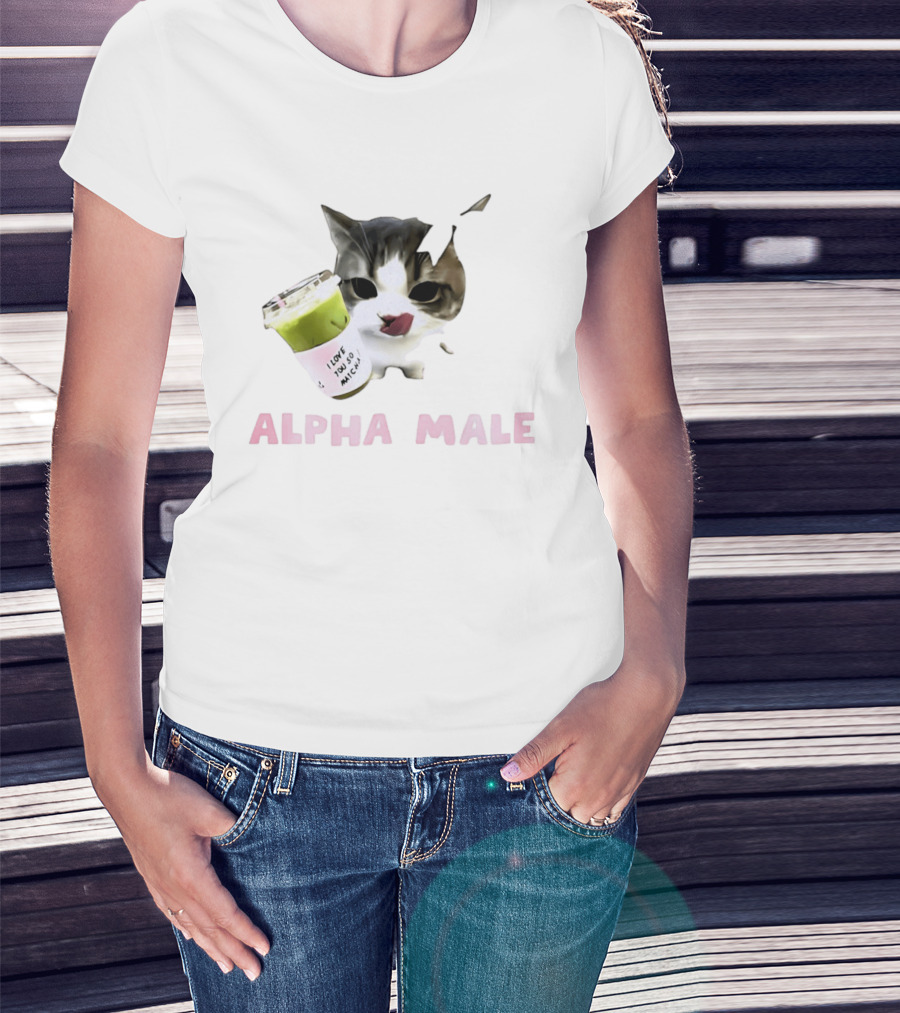 Cat I Love You So Matcha Alpha Male T-Shirt