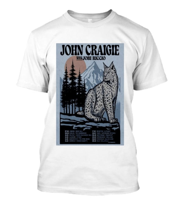 John Craigie With Jobi Riccio Tour 2026 Europe Concert Dates Lynx Mountain Forest T-Shirt