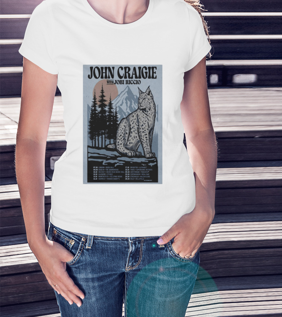 John Craigie With Jobi Riccio Tour 2026 Europe Concert Dates Lynx Mountain Forest T-Shirt