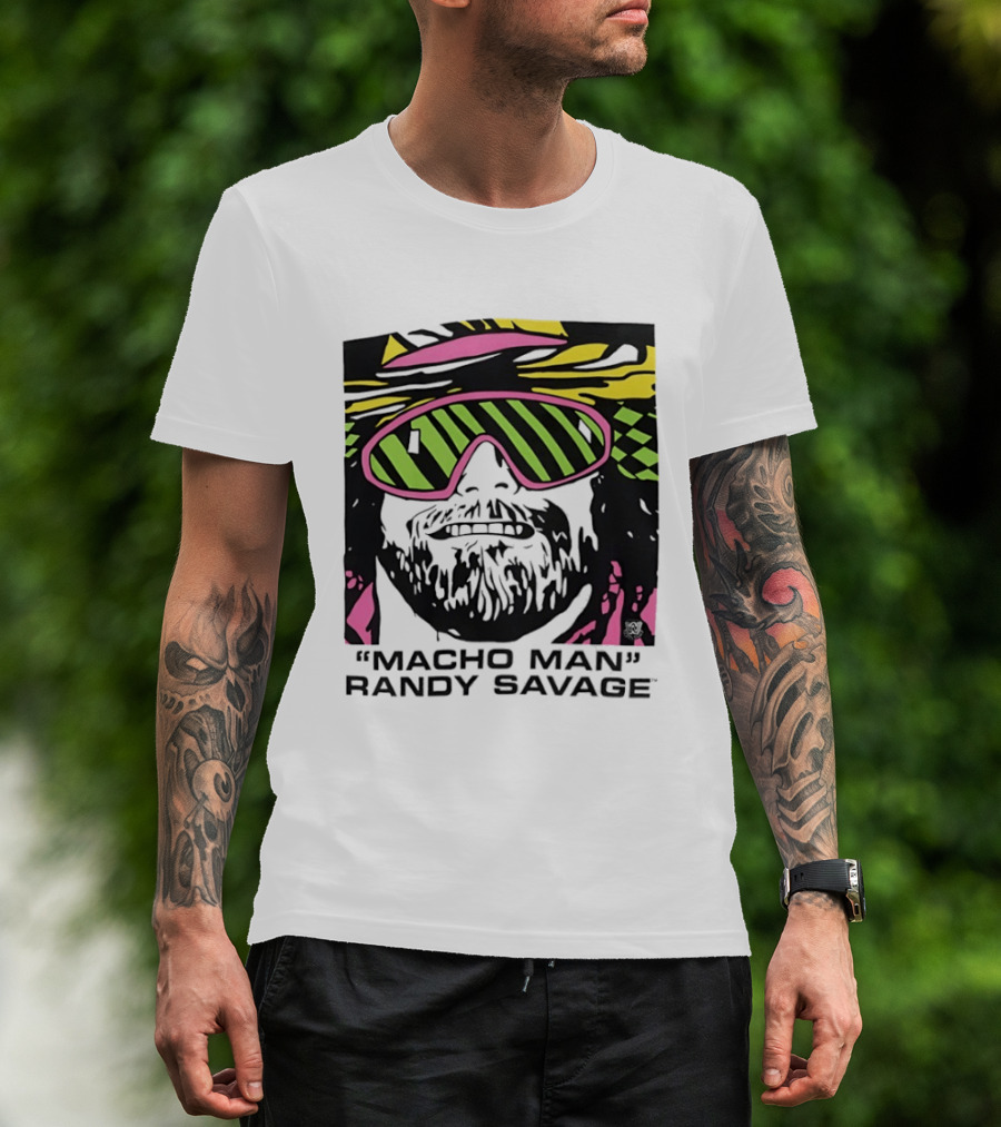 Macho Man Randy Savage Retro Style Neon T-Shirt