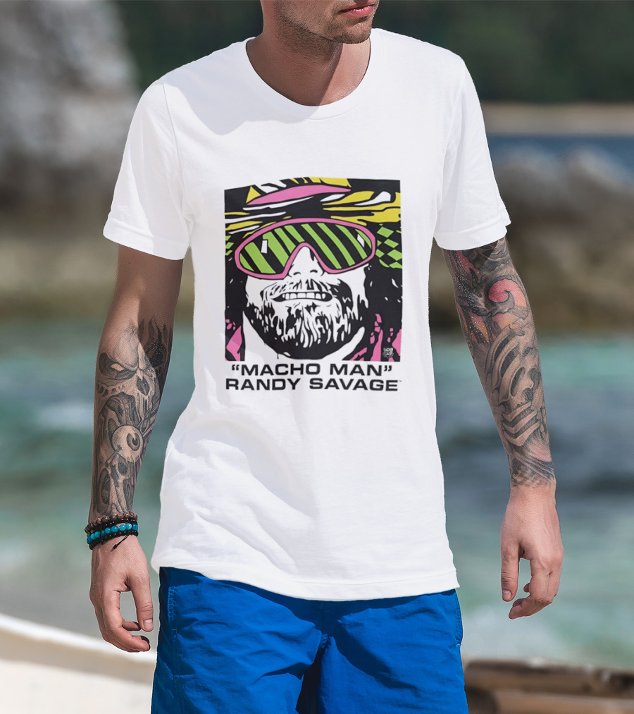 Macho Man Randy Savage Retro Style Neon T-Shirt